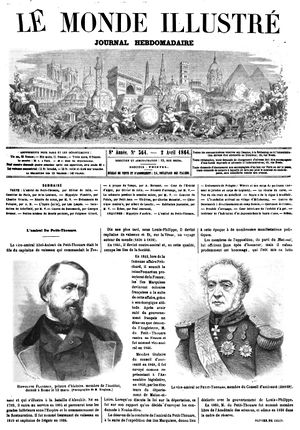 Page 1 du Monde illustré du 2 avril 1864.