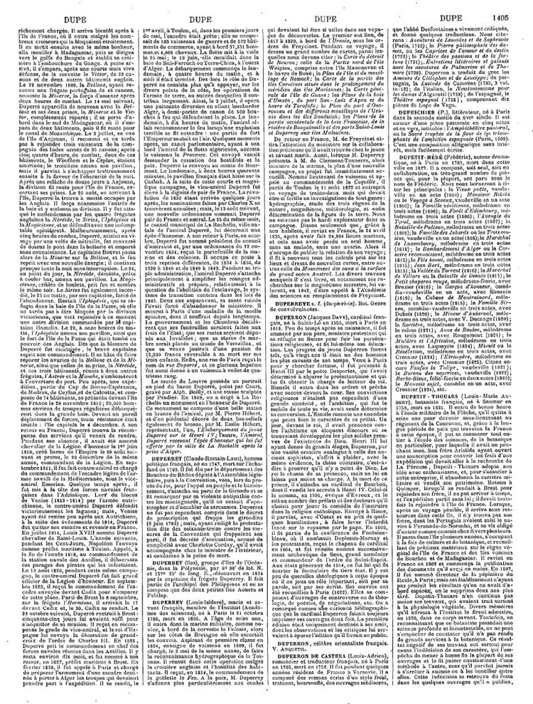 Page 1405 du Grand dictionnaire universel du XIXe siècle Larousse de 1870.