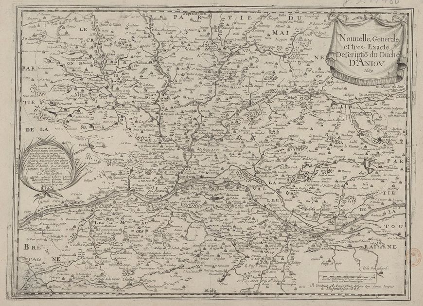 Carte du duché d'Anjou en 1669.