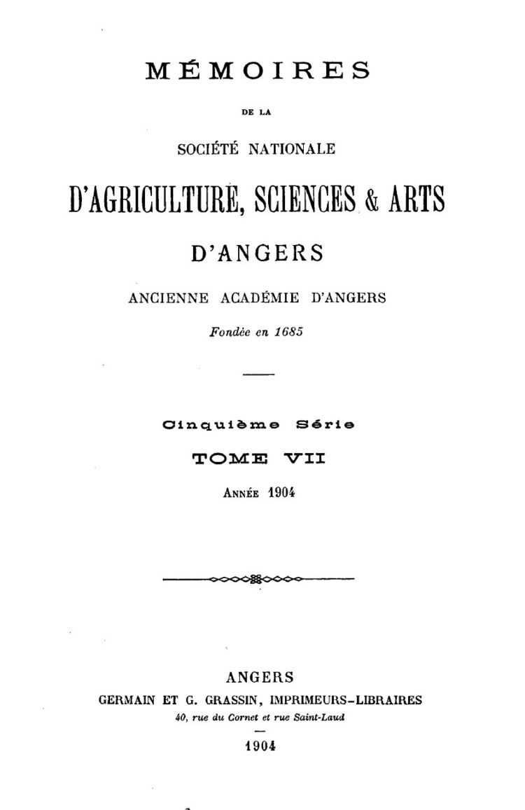 Couverture du tome 7 des Mémoires de la Société.