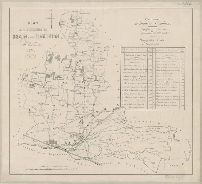 Fichier:Plan de Brain-sur-l'Authion (1874).jpg