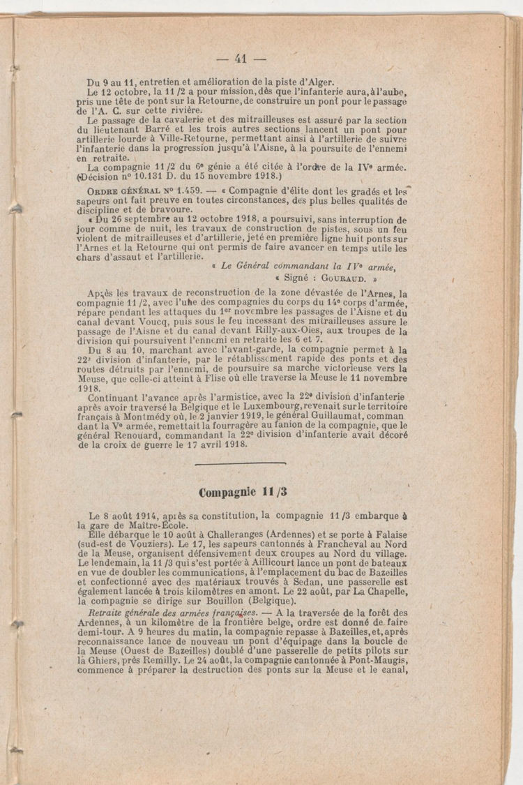 Page 41 de Historique du 6e régiment du génie - Guerre 1914 1918.