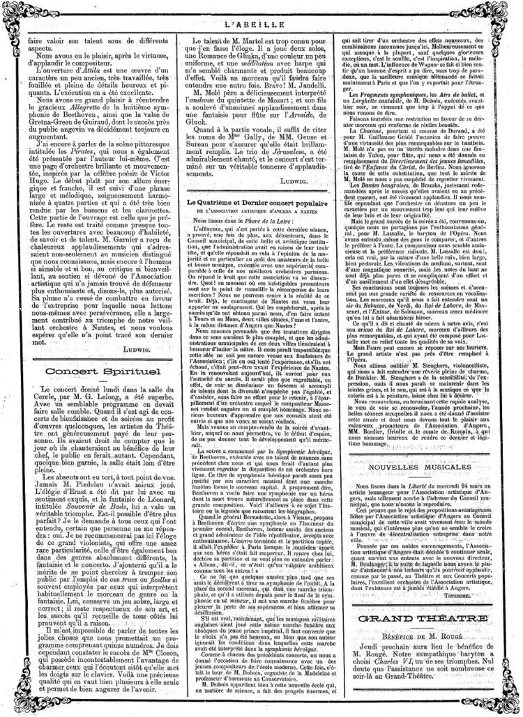 Page 2 du périodique L'Abeille du 27 mars 1880.