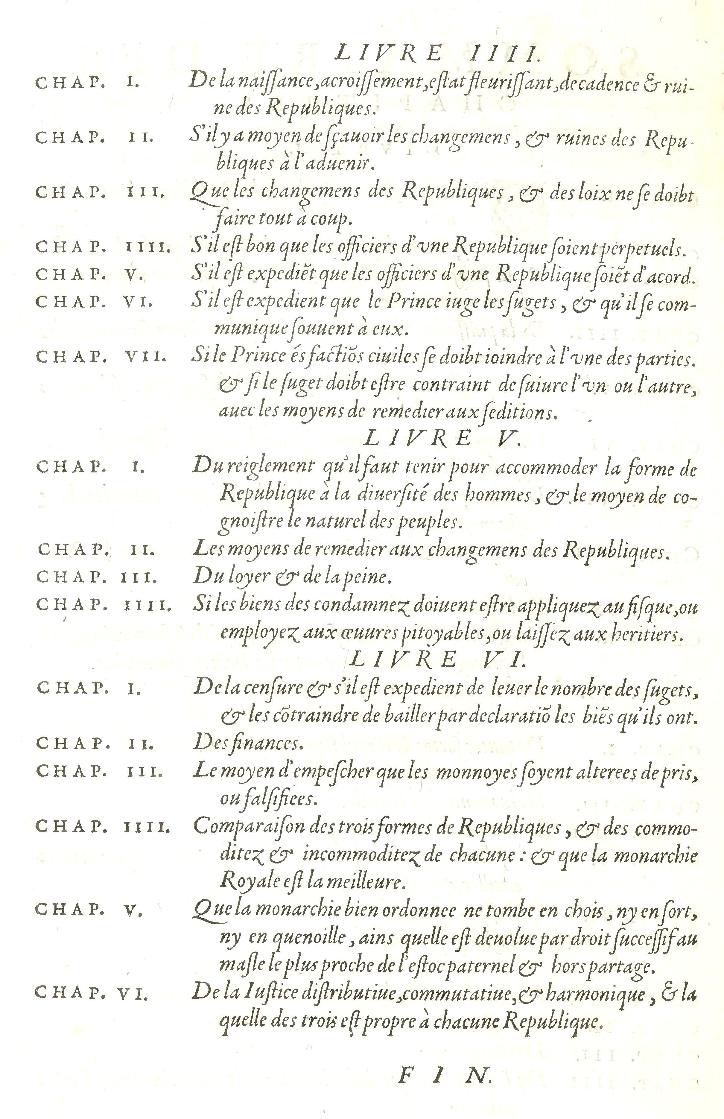 Page 20 de Les six livres de la République de Jean Bodin (1576).