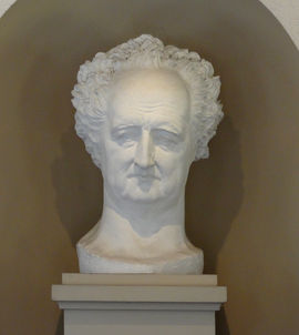 Photographie du buste de Johann Wolfgang von Goethe (1831).