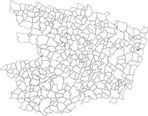 Carte des communes en 2013.