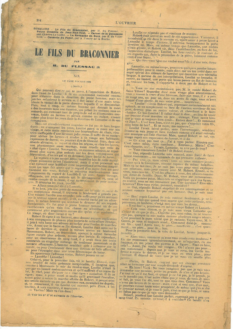 Page 2 du journal L'ouvrier du 20 octobre 1906.