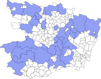 Carte des communes nouvelles 2016-2017 du département de Maine-et-Loire.
