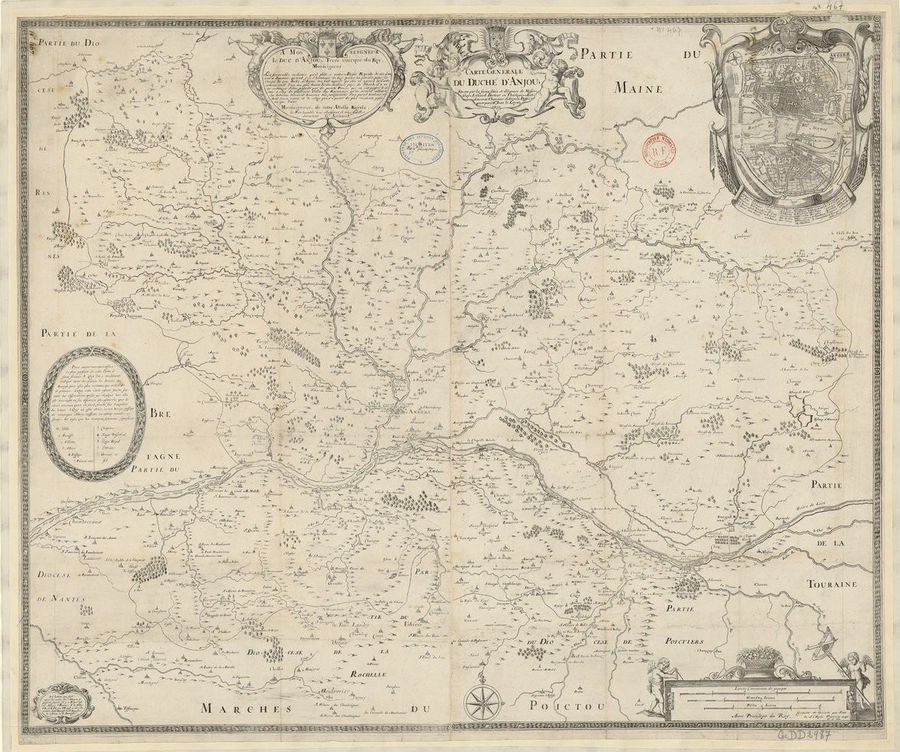 Carte générale du duché d'Anjou en 1652.