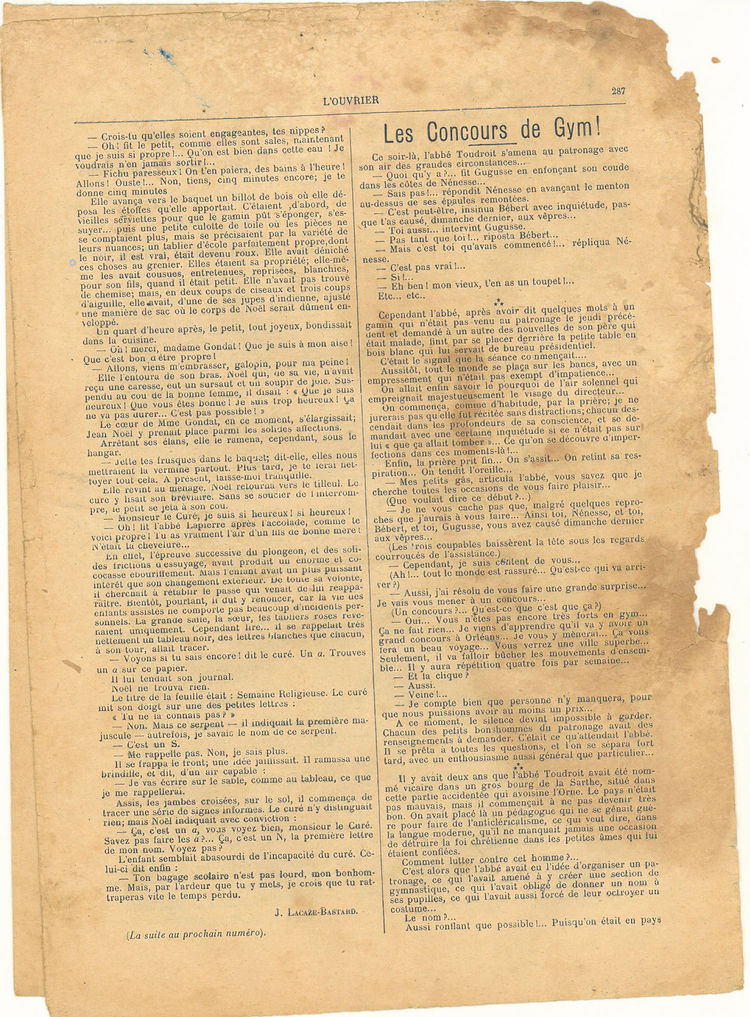 Page 7 du journal L'Ouvrier du 3 septembre 1913.