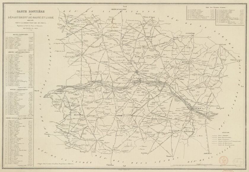Carte routière de 1853.