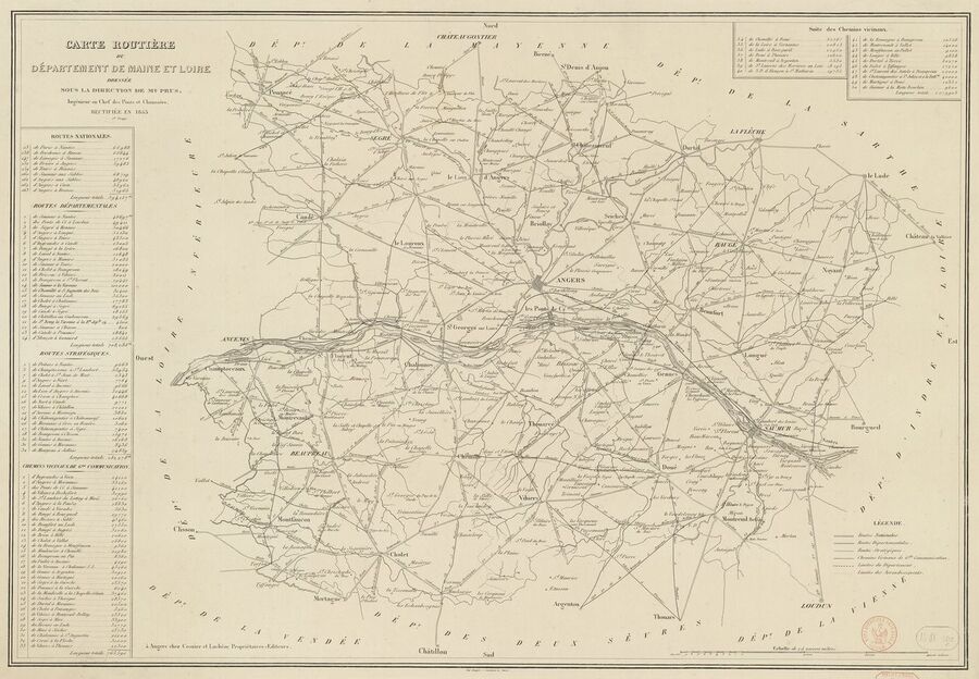 Carte routière de 1853.
