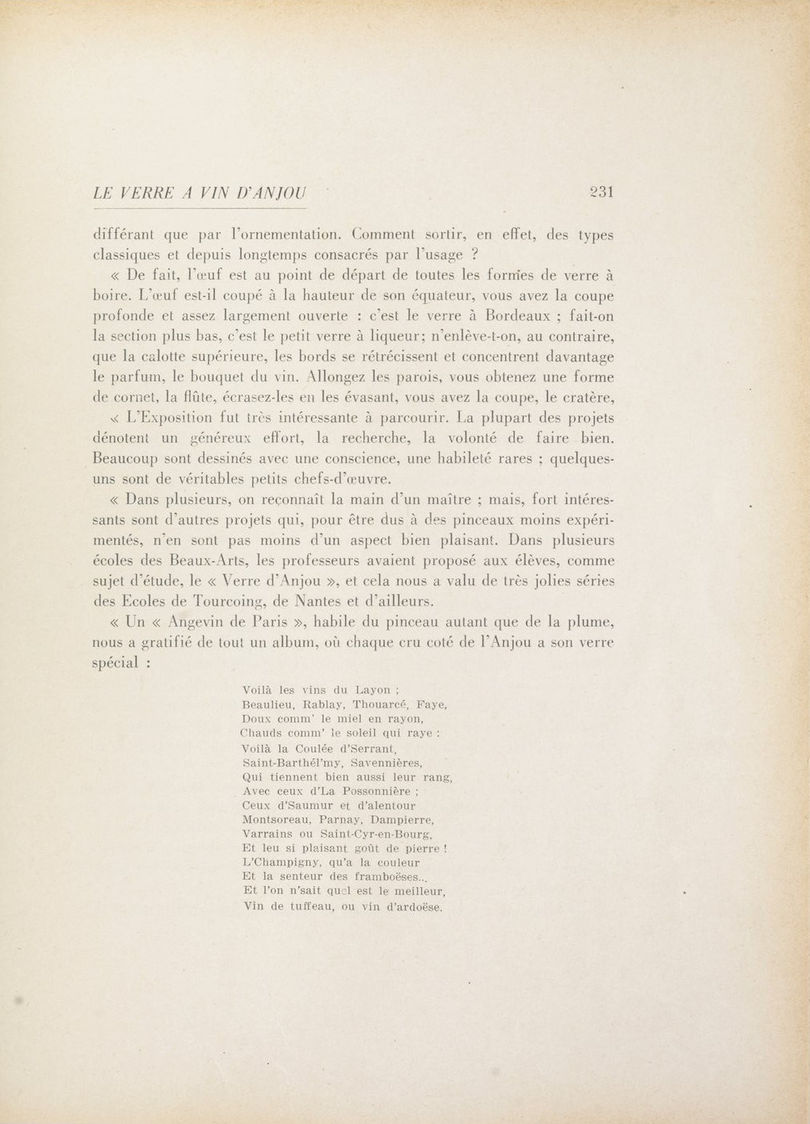 Page 231 de L'Anjou ses vignes et ses vins de Paul Maisonneuve.