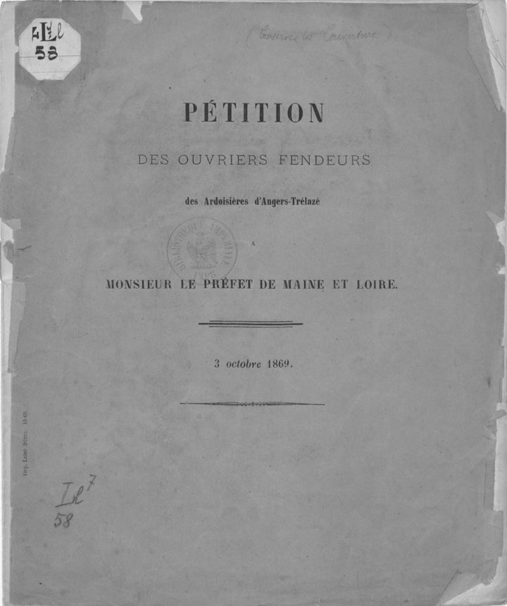Pétition des ouvriers fendeurs de 1869.