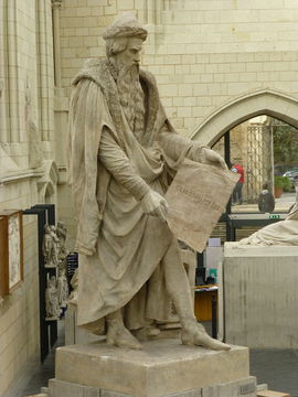 Photographie de la sculpture de Johannes Gutenberg (1839).