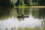 Photographie d'un pêcheur sur l'Authion.