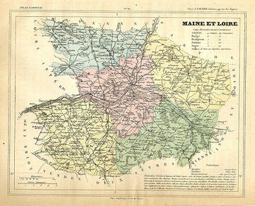 Carte du Maine-et-Loire en 1877.