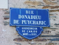 Photographie de la plaque de la rue Donadieu de Puycharic à Angers.