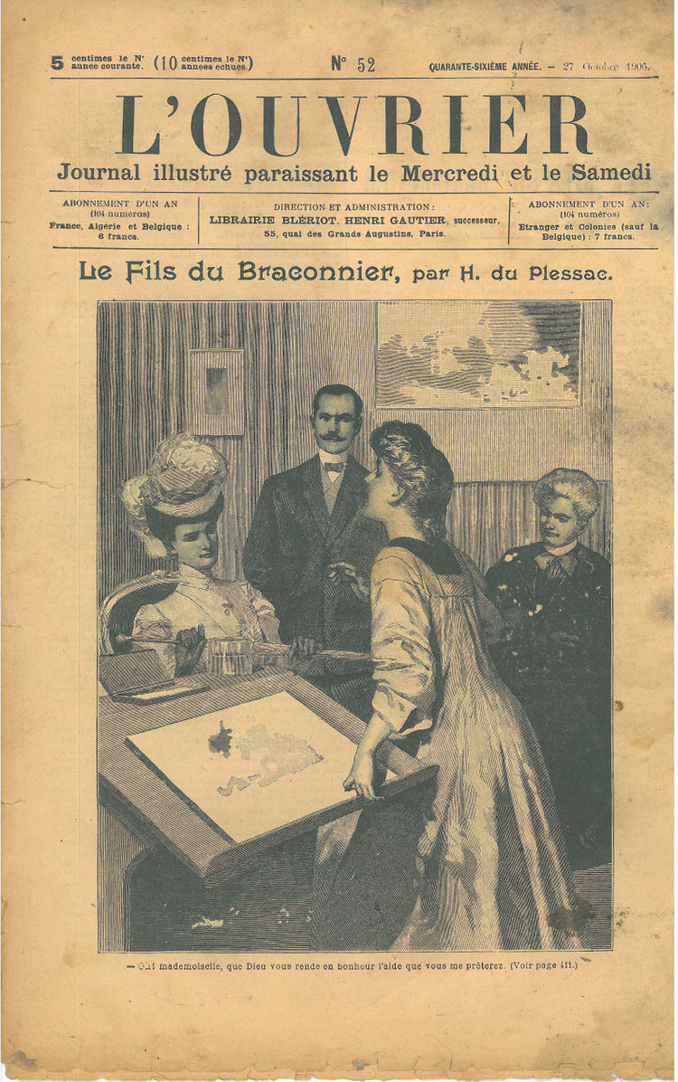 Page 1 du journal L'Ouvrier du 27 octobre 1906.