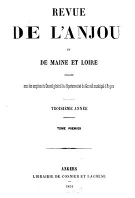 Couverture du numéro de la Revue de l'Anjou et de Maine-et-Loire.