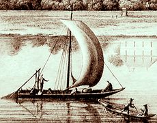 Gravure d'un chaland de Loire au XVIIIe siècle.