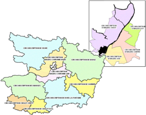 Cartographie des circonscriptions d'action sociale du département en 2009.