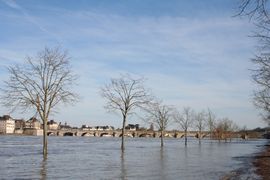La Loire en crue à Saumur