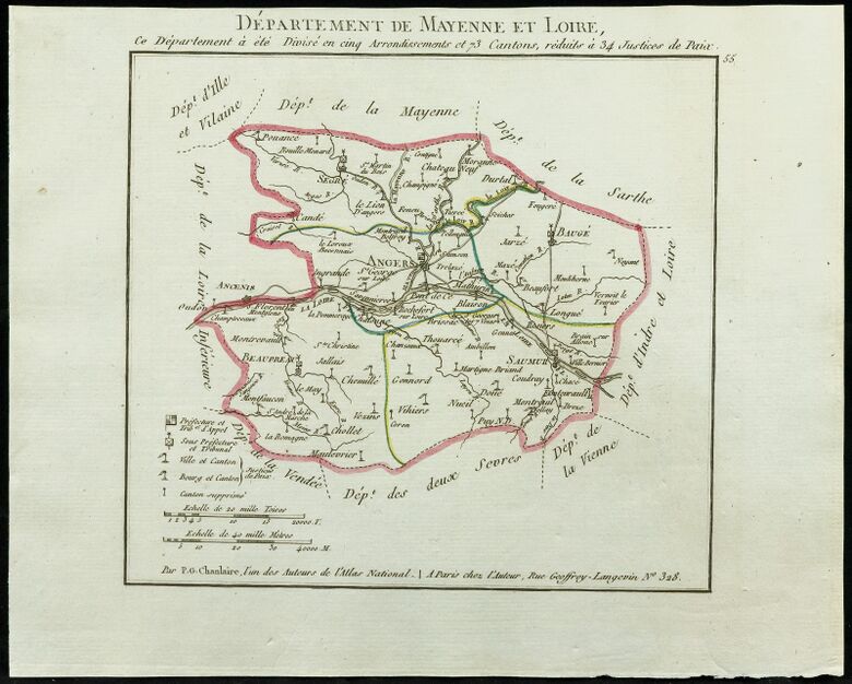 Carte Mayenne-et-Loire (1802).