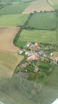 Photographie d'une vue d'avion au-dessus du Choletais.