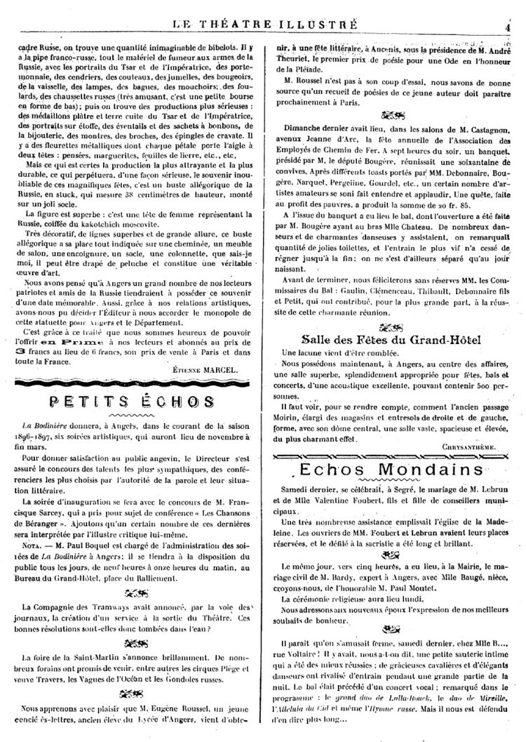 Page 4 du Théâtre illustré du 10 octobre 1896.
