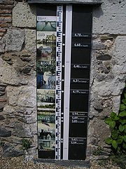 Échelle de crue à Béhuard.