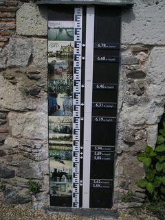 Échelle de crue à Béhuard.