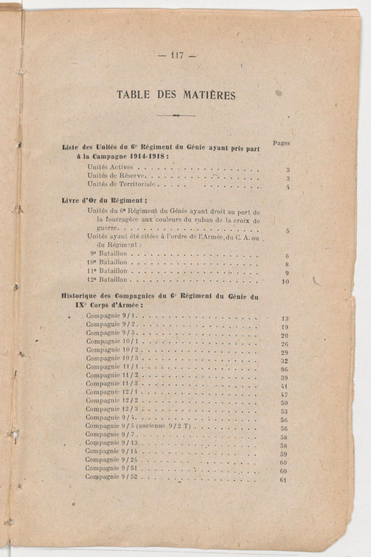 Page 117 de Historique du 6e régiment du génie - Guerre 1914 1918.