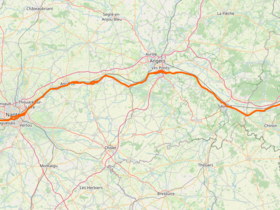 Carte du cours angevin de la Loire.