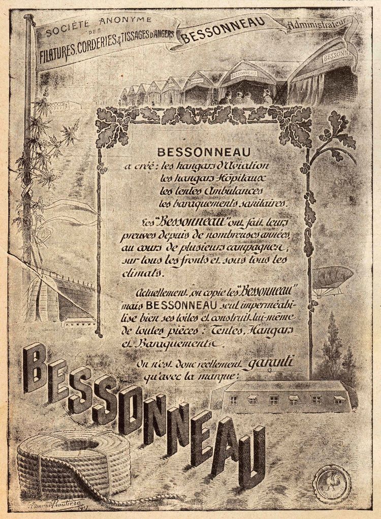 Annonce Bessonneau parue dans L'Illustration du 9 février 1918.