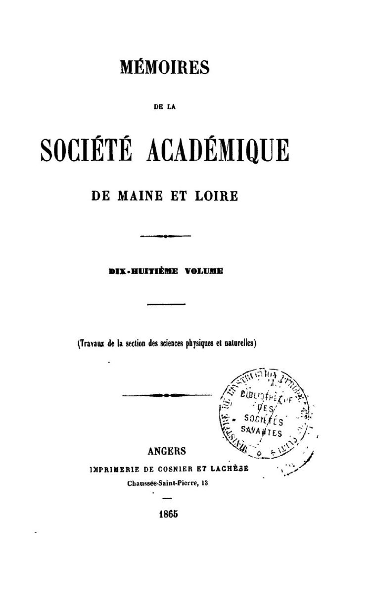 Couverture du 18e volume des Mémoires de la Société académique.