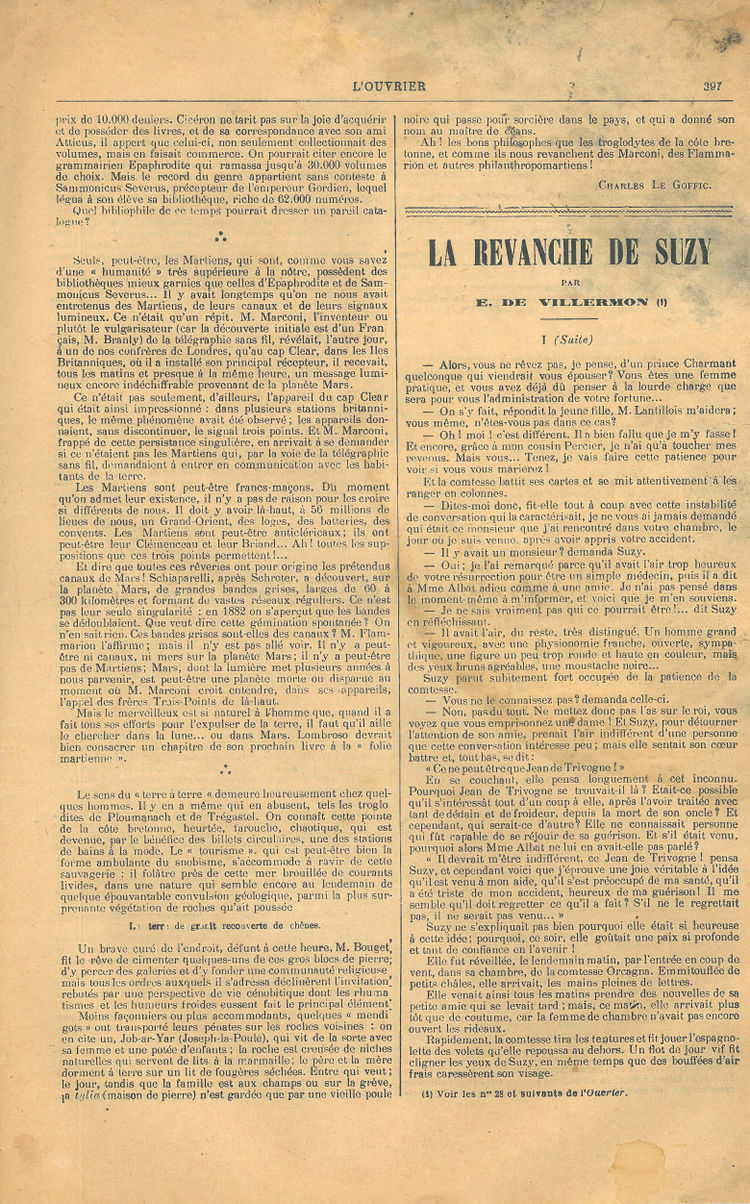 Page 5 du journal L'ouvrier du 20 octobre 1906.