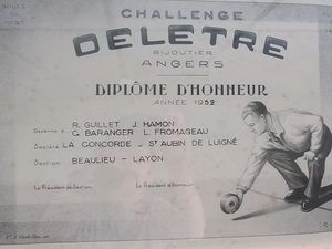 Diplôme de challenge de boule de fort ©